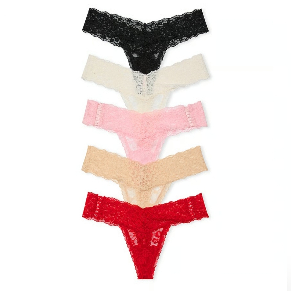Victoria's Secret Lace Thong Panty 5 Pack.